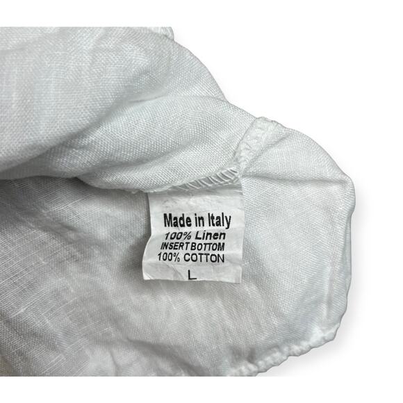 Terzo Millennio White Boho Bohemian Festival Minimalist Lien Shirt Size Large - Picture 6 of 7